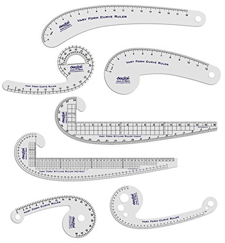 Set Of 7 Vary Form Curve Ruler Pattern Making French Ship Curve Multipurpose Sewing Work Ruler