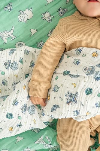 Image of aden + anais Essentials Muslin Swaddle Blankets, Newborn Receiving Blanket for Swaddling, 100% Cotton Baby Swaddle Wrap, 4 Pack, Toy Story