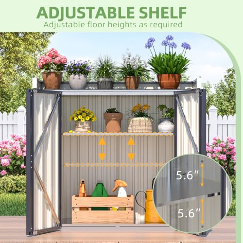 Image of AECOJOY Outdoor Storage Cabinet Waterproof with Floor & Adjustable Shelves