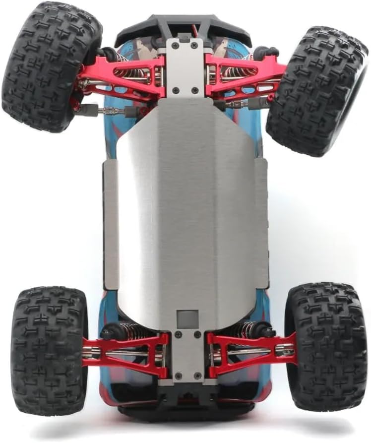 Stainless Steel Skid Plate Chassis Armor Gearbox Protector 1/16 RC Car Upgrade Parts Compatible with Hyper GO H16BM/H16GT/H16DR MJX 16207 16208 16209 16210 H16