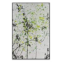 SIGNWIN Framed Canvas Wall Art Black Tree Branch with Leaves Canvas Prints Home Artwork Decoration for Living Room,Bedroom - 16
