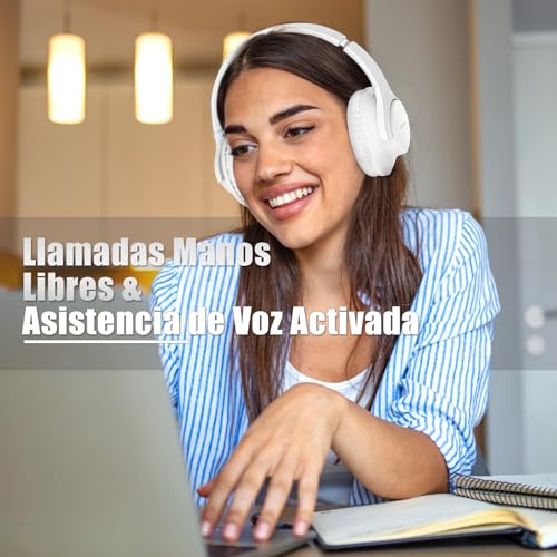 Miniatura 4 de Kvidio Auriculares Inalambricos Bluetooth, 65 Horas De Reproducción Auriculares Bluetooth, Cascos Ligeros Plegables Con Micrófono, Graves Profundos