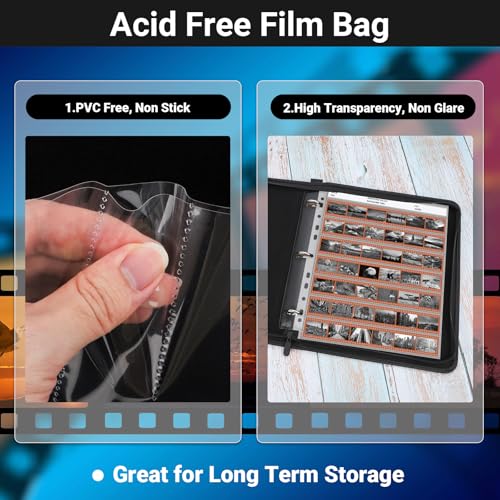 Image of 35mm Film Holder 135-7, Pack of 30 Acid Free Film Negative Sleeves, 35mm Negative Sleeves for Film Negative Storage, Up to 1260 Frames