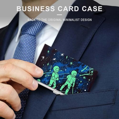 Metal Business Card Holder Ultra Slim - Glow In The Dark Professional Aluminum Alloy Card Case with Magnetic Closure, Compact ID Credit Card Organizer Wallet for Men Women3