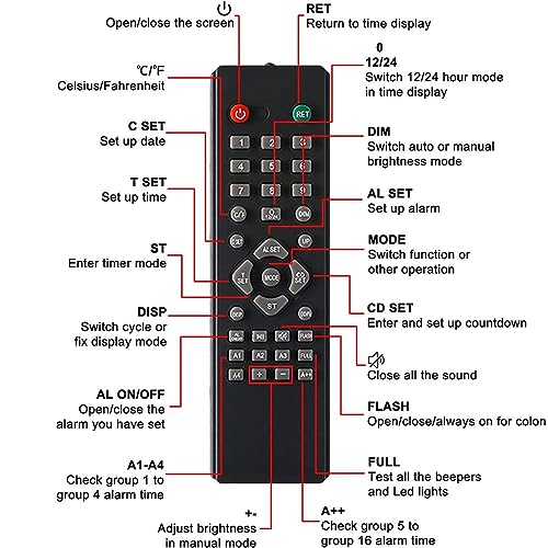 Reloj de pared digital LED 18 pulgadas, rojo miniatura 3