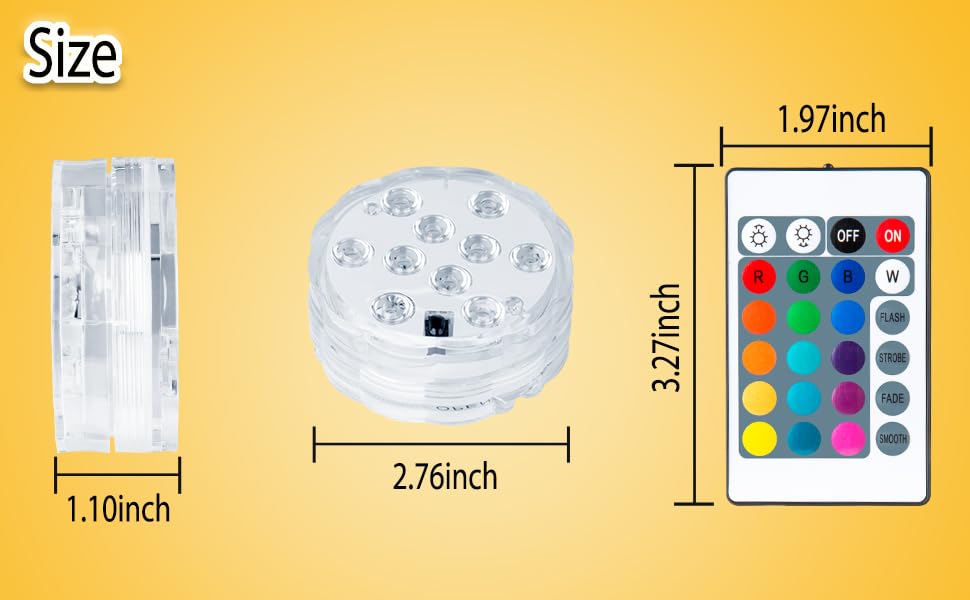 Seagenck Bath Tub Lights Wireless, Battery Operated Waterproof Glow Light for Bathroom Bathtub Shower Spa Light, Bath Essentials for Women Relaxing, RGB Multi Color Remote Controlled, 2pcs