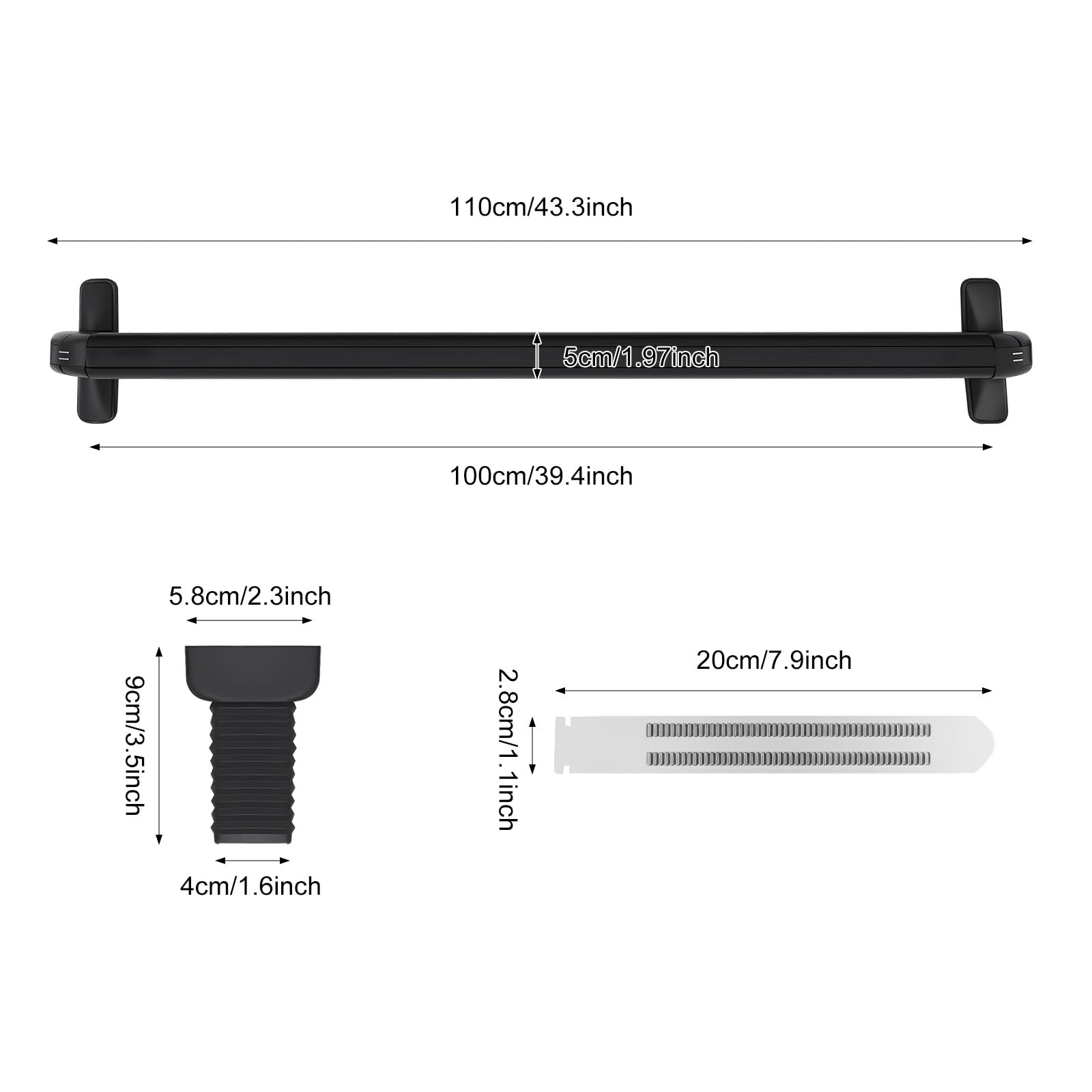 2PCS Top Roof Rack Cross Bar, 39.4" Adjustable Window Frame Lockable Anti-Theft Design Universal Luggage Rack Fits Honda Civic 2006-2020 Car Roof Bars for Car Roof Cross Bar Carrier, 165LBS Max Load