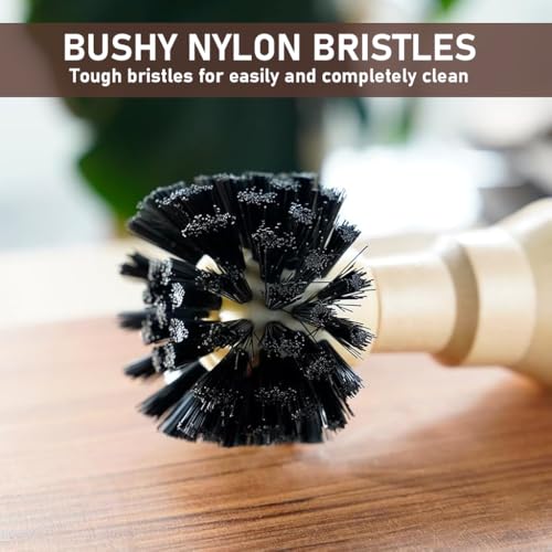 Image of Supvox 1Pcs Portafilter Cleaning Brush Wooden Handle Bristle Brush for 51mm /54mm Portafilter Basket Coffee Machine Cleaning Brushes Tool Kitchen Cleaning Brush