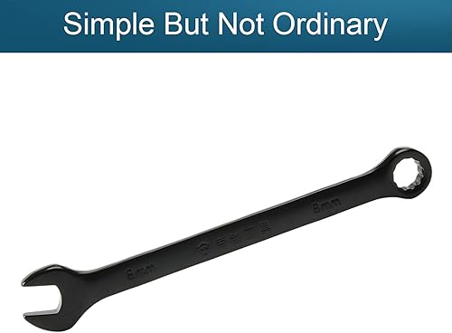 Miniatura 4 de Utoolmart Llave combinada de apertura de 0.315 in, llave de trinquete de 12 puntos, material Cr-V con revestimiento de electroforesis negro,