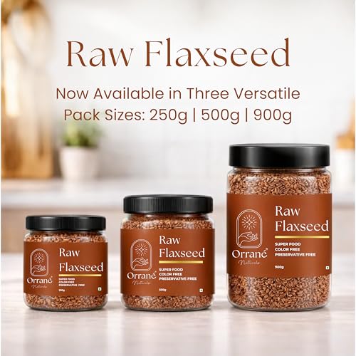 Image of Orrane Raw Flaxseed 900g Alsi Beej for Eating, Smoothies and Baking | High Omega 3, Fiber and Protein Rich Seeds, Gluten Free Superfood | Supports Heart Health, Digestion & Weight Management