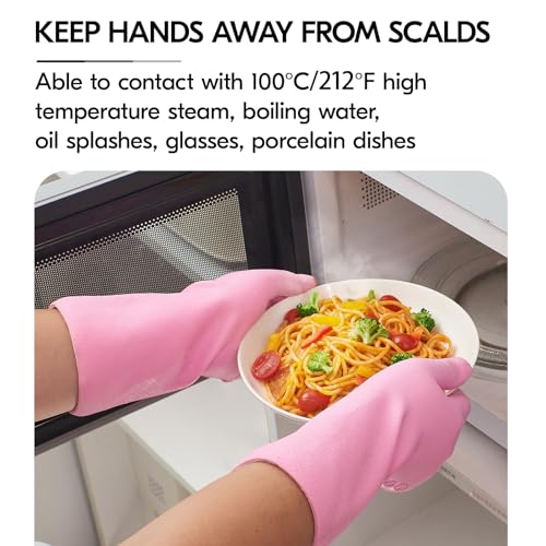 Vgo... Heavy Duty Cleaning Gloves Lined Nylon, Household Gloves Reuseable in TPE Latex Free - Image 4