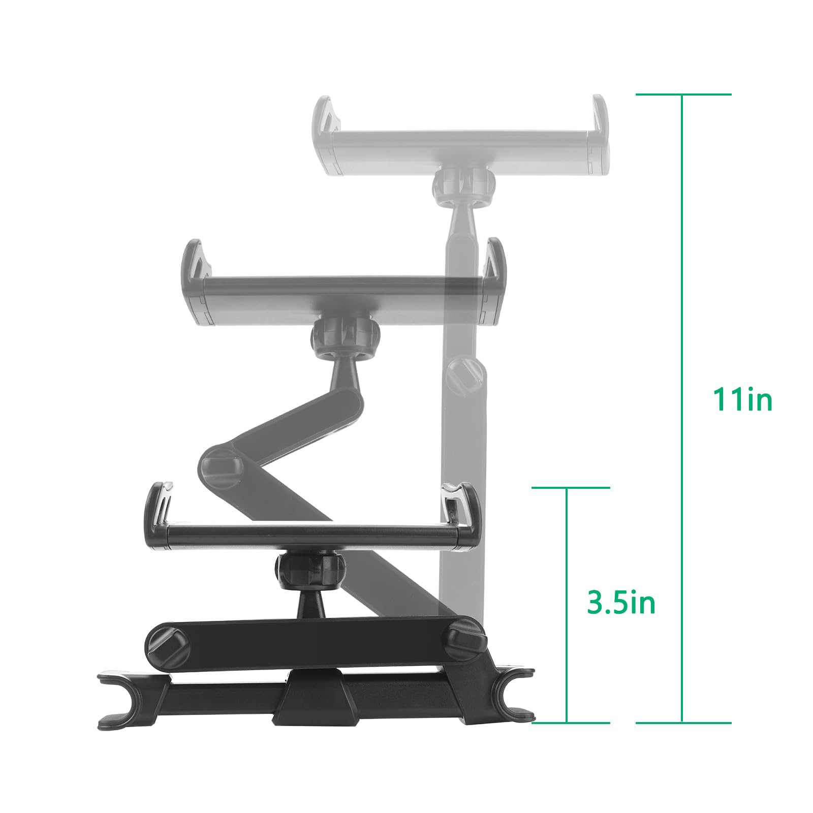 GEEKRIA Supporto per Poggiatesta per Auto Accessori da Gioco Compatibile con Nintendo Switch/Switch OLED/Switch Lite/Cellulare o Altri Dispositivi da 5,5-10,5", Rotazione a 180° Regolabile (Nero)