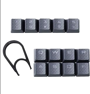 HUYUN Cherry MX Key Switch FPS & MOBA Gaming Keycaps Backlit Key Caps Replacement for Corsair Gaming Keyboards (13 Keys Gray)