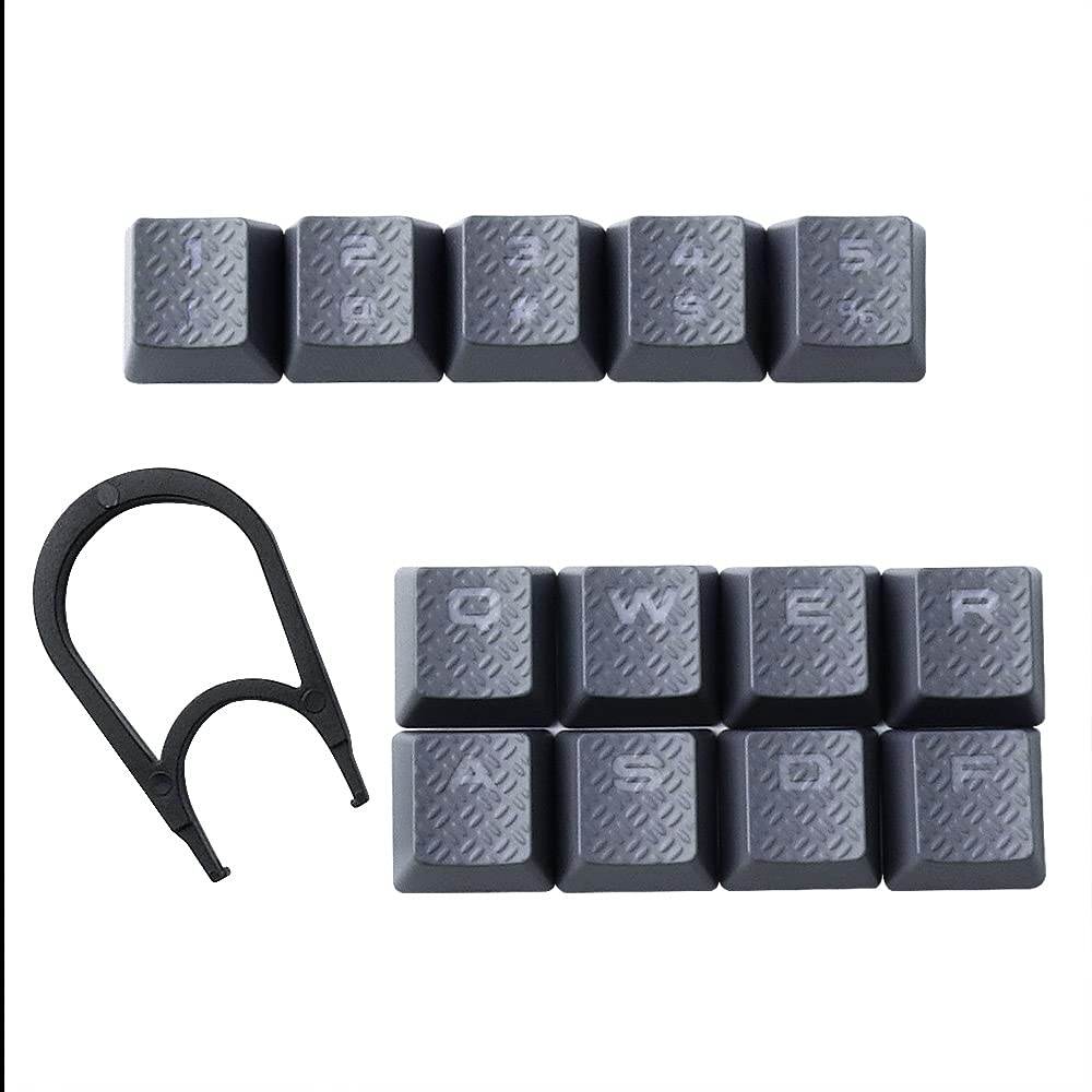 HUYUNFPS Backlit Key Caps Replacement for Corsair Cherry MX Key Switch Gaming Keyboards (Grey)