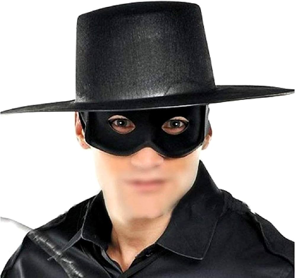 Masque Zorro - Déguisement Halloween - Fête, Carnaval - Accessoire Cinéma - Tissu Non Tissé