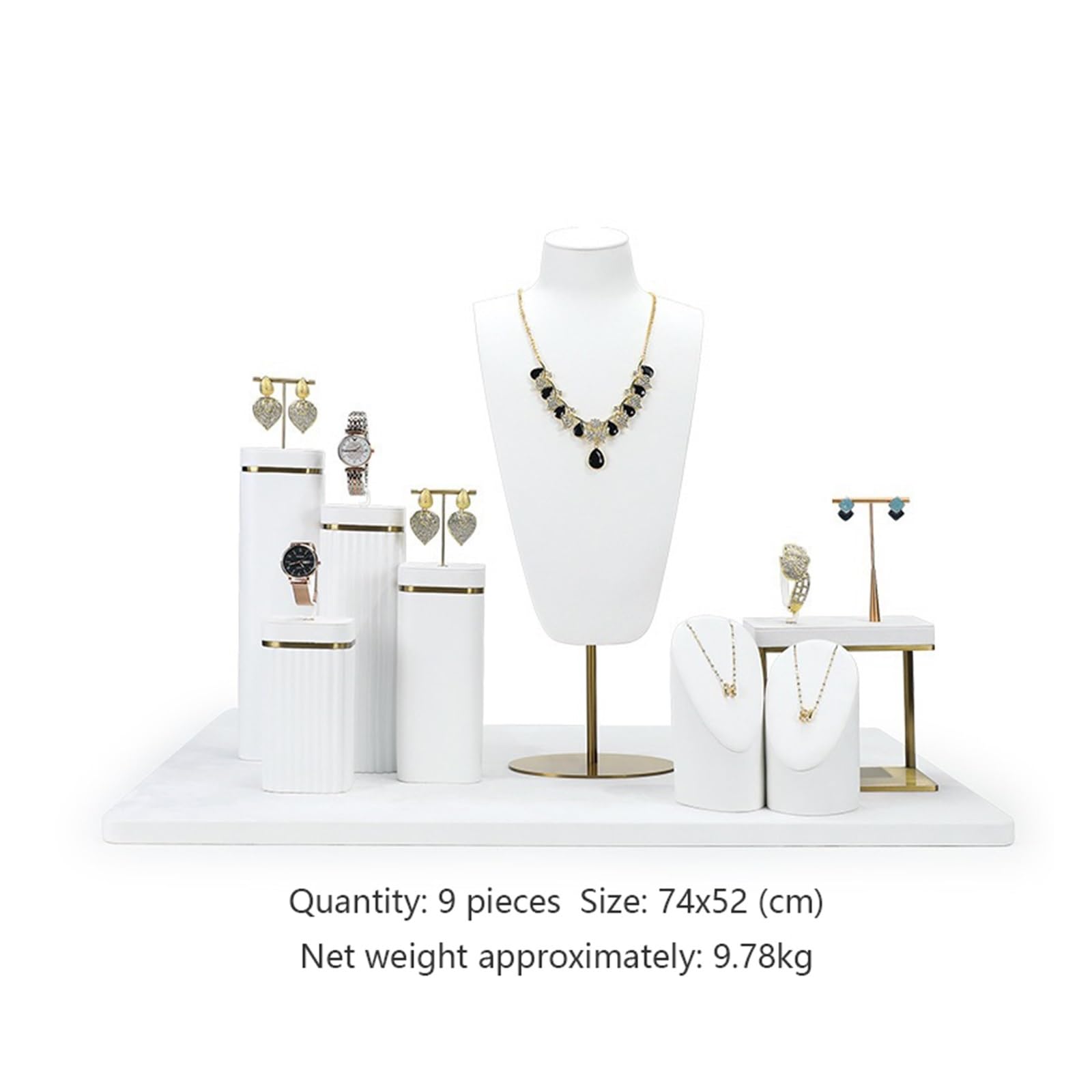 Schmuckständer Weißes Samt-Schmuck-Display-Set, Schaufensterpuppen-Halskette schmuckaufbewahrung