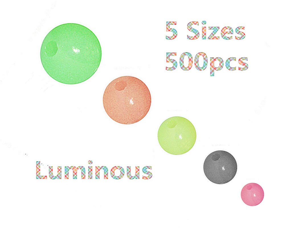 Toasis Round Hard Plastic Fishing Beads 5 Sizes 500pcs