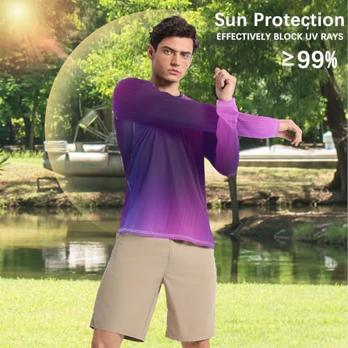 Men Sun Shirts Men's Rash Guard Shirts UPF 50+ Protection Crew Neck Long Sleeve Shirt Camouflage4