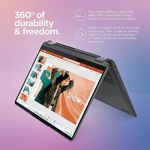 Image of Lenovo IdeaPad Flex 5i - (2023) - Everyday Notebook - 2-in-1 Laptop Computer - Windows 11-14 inch WUXGA Touchscreen - 8GB Memory - 256GB Storage - Intel Core i3-1215U - Fingerprint Reader - Storm Grey