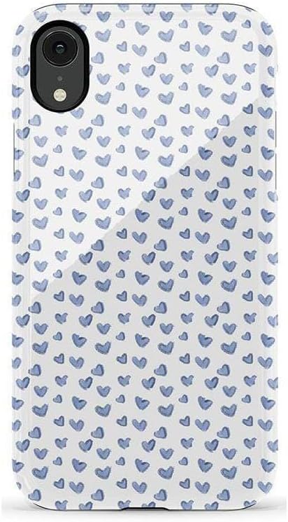 Casely iPhone XR Case | Lovebug | Blue Hearts | Essential Slim Dual-Layer Protective Design