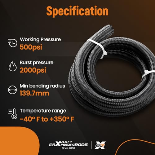 Image of 5FT 16AN Fuel Line Kit, Transmission Cooler Lines, 4PCS 16AN Fittings