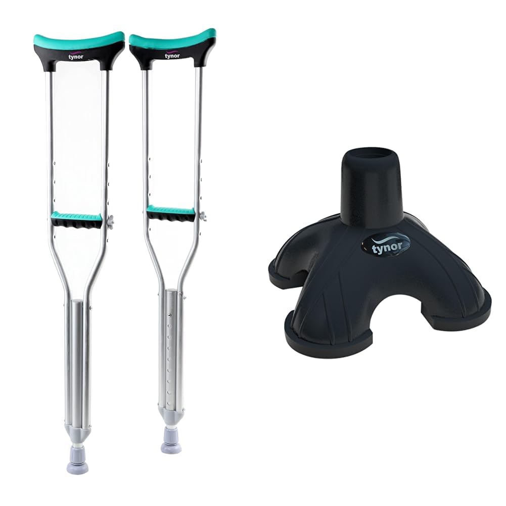 Tynor Auxiliary Crutch, Silver, Medium, 1 Pair | Tynor Pod Trio (19mm), Black, Universal, 1 Unit-image-31