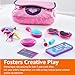Amazon Basics 8-Piece Pretend Play Purse Toy with Accessories for Girls Ages 3 and Up, Handbag Gift Set Including Smartphone, Sunglasses, Makeup Compact, Keys and Credit Card, Pink