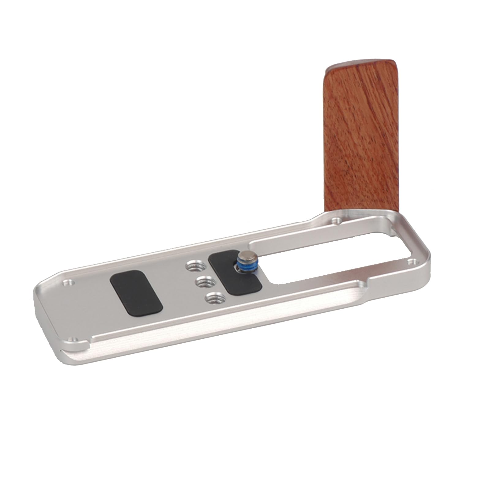 SZZCNOX X-M5 Wooden Handgrip L Bracket for Fuji XM5, Quick Release L-Shape Plate Handle Grip for Fujifilm X-M5, Aluminum Base Pearwood Side Handle Camera Accessories (Silvery)