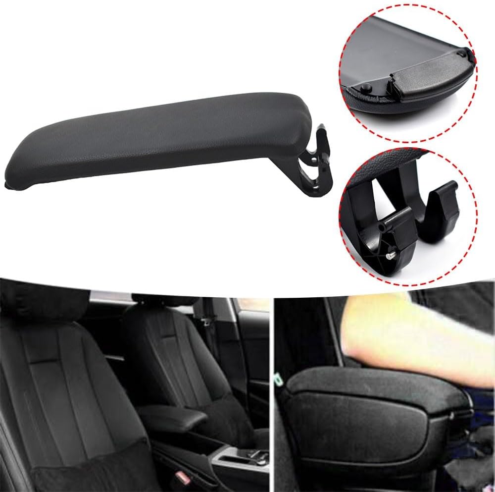Fit For Audi 2004-2008 A4 S4 B7 Black Center Console Leather Armrest Lid Cover