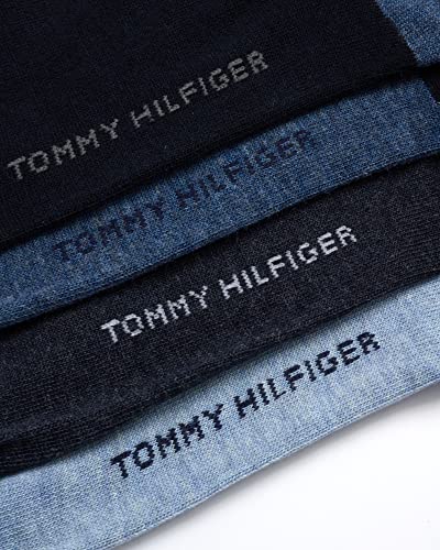 Tommy Hilfiger Men's Dress Socks - Lightweight Comfort Crew Sock (4 Pack), Size 7-12, Blue Assorted #TOP26