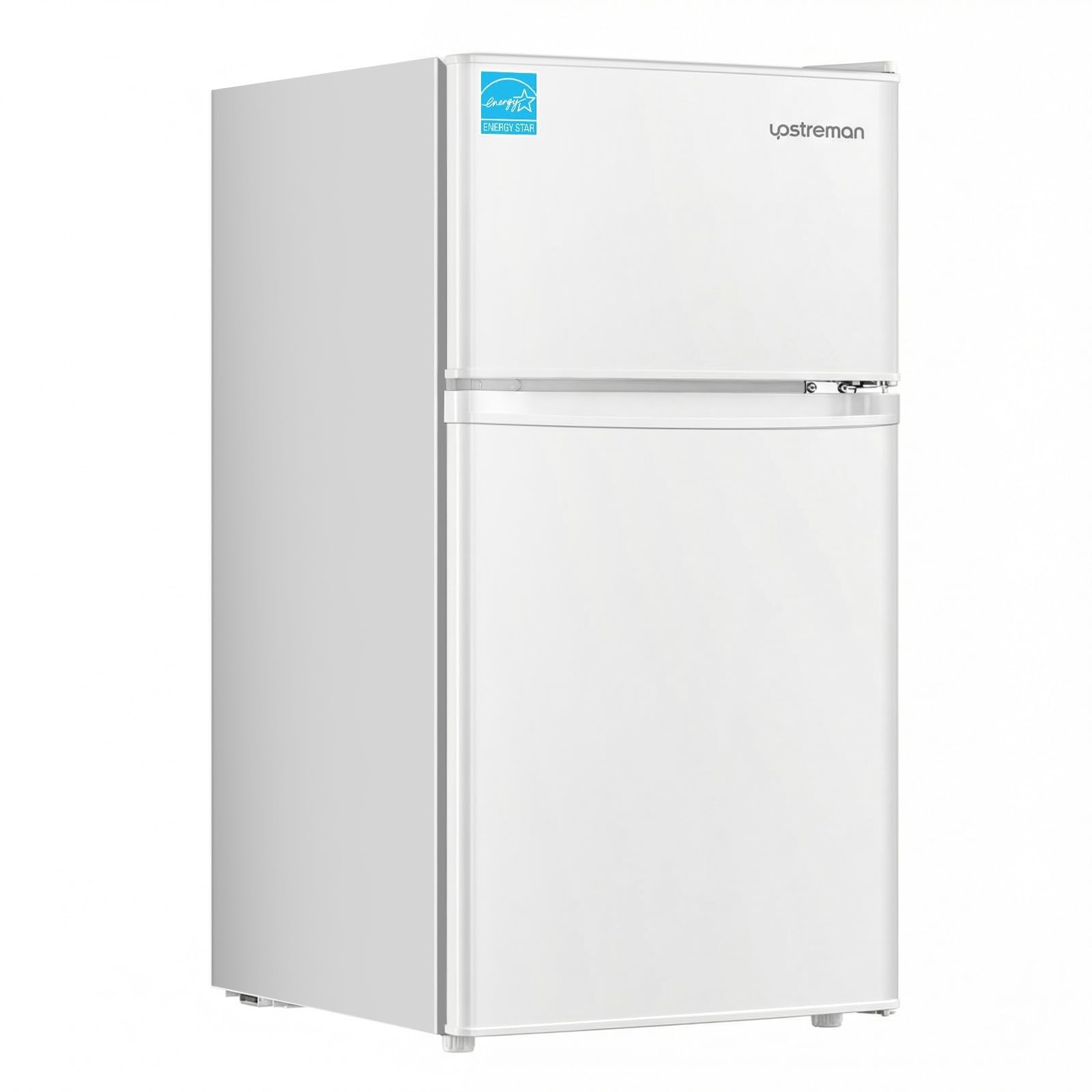 Upstreman 3.1 Cu.Ft Mini Fridge With Freezer, Double Door Small Fridge, Dorm Essentials, Adjustable Thermostat, Energy Saving, Mini Refrigerator For Office, Dorm, Bedroom, White on Fridge.com - View 1
