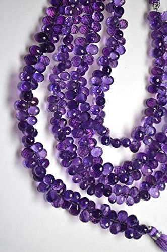Améthyste naturelle facettée perles briolettes en goutte 7-10mm pour DIY bijoux en pierre
