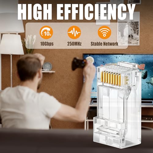 Connecteurs RJ45 Cat6 en lot de 200 pièces pour câble réseau ethernet