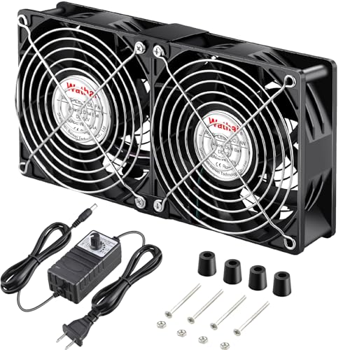 Wathai 120mm 240mm x 38mm Computer Fan with AC Plug Powerful Airflow
