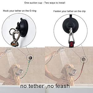 YYST Suction Cup Hook Cleat for Pet dog & cat bathtub, shower & bathing, grooming tether – No Leash
