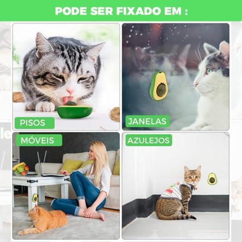 Abacate De Brinquedo Interativo Para Gatos Com Catnip Erva Relaxante Anti Estresse Gato Lambe Natura