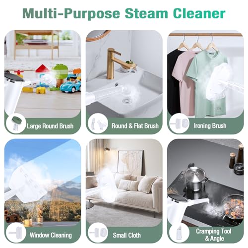 Image of 11-in-1 Steam Mop - Detachable Handheld Steam Cleaner with 380mL Tank, 260℉ Floor Steamer for Hardwood, Tile, Grout, Windows, Bath & Kitchen - 3-Level Steam Control, Multi-Purpose Floor Steam Cleaner