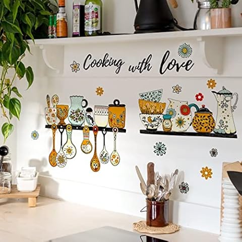 WandSticker4U Stickers Muraux Cuisiner avec Amour Cover