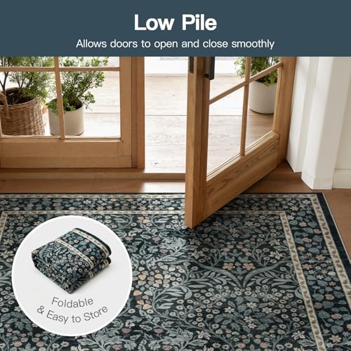 Tapete decorativo Lofus negro 9x12 pies boho lavable antideslizante miniatura 6