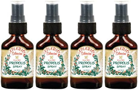 4 Bottles of Apiario Silvestre Brazilian Green Bee Propolis Spray Glycolic Extract 30ml -Non Alcoholic, Wax Free, Sugar Free