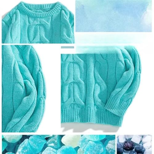 Winte Solid Color Pullover Long Sleeve Sweater Knitted Screw Thread Men's Clothing Round Neck Preppy Style Tops3