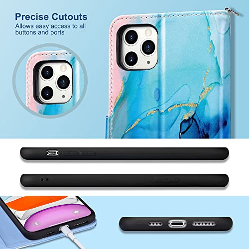 Ulak Compatible With Iphone 11 Pro Max Wallet Case With Card Holder, Pu Leather Folio Flip Cover With Kickstand Wrist Strap, Shockproof Protective Purse Case For Iphone 11 Pro Max (Marble Pattern) #TOP7