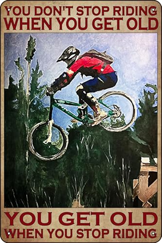 Vintage Metal Bicycle Sign 12x8 Wall Decor