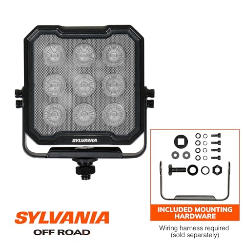 SYLVANIA - Rugged 4.5 Inch Cube LED Light Pod - Lifetime Limited Warranty - Flood light 3800 Raw Lumens - Waterproof IP69K-Rated - Off Road Driving Work Light - for Truck, Car, Boat, ATV, 4x4 (1 PC)