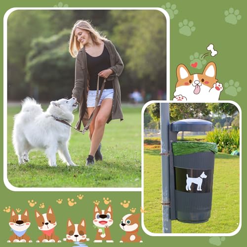 Image of 150 Pcs Dog Waste Poop Bags Dog Large Leak Proof Bags 26 inchx 33 inch Pet Waste Station Can Liners Heavy Duty Pet Trash Bin Liner for Walking Poop Station Dispensers, 3 Rolls of 50(Green)