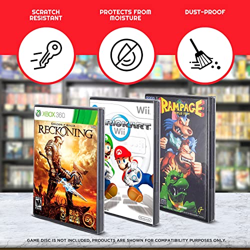 Plastic Protector Storage Cases Compatible For Dvd/Gamecube/Xbox/Wii/Ps2 - Pack Of 25 Pet By Evoretro #TOP2