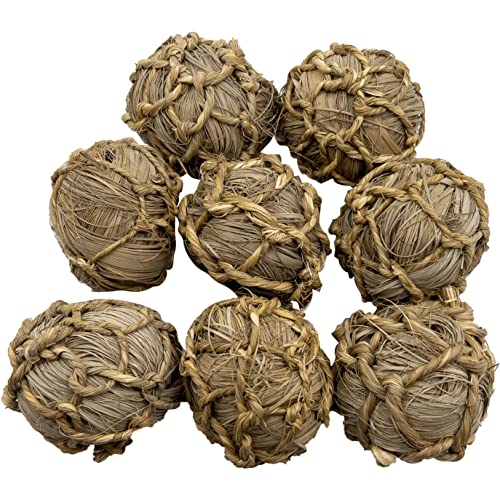 5018 Pk8 Seagrass Sphere Chewers – Handwoven Natural Foraging & Chew Toys for Parrots– Shreddable Bird Foot Toys – Enrichment & Cage Toys for Small & Medium Birds - Made with Natural Seagrass Strips - image 7