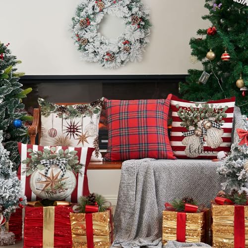 DFXSZ-Christmas-Pillow-Covers-18×18-inch-Set-of-4-Christmas-Tree-Gloves-Hello-Winter-Decorative-Red-White-Stripe-Throw-Pillow-Covers-Winter-Farmhouse-Decoration-for-Home-Couch-134 DFXSZ Christmas Pillow Covers 18×18 inch Set of 4 Christmas Tree Gloves Hello Winter Decorative Red White Stripe Throw Pillow Covers Winter Farmhouse Decoration for Home Couch 134