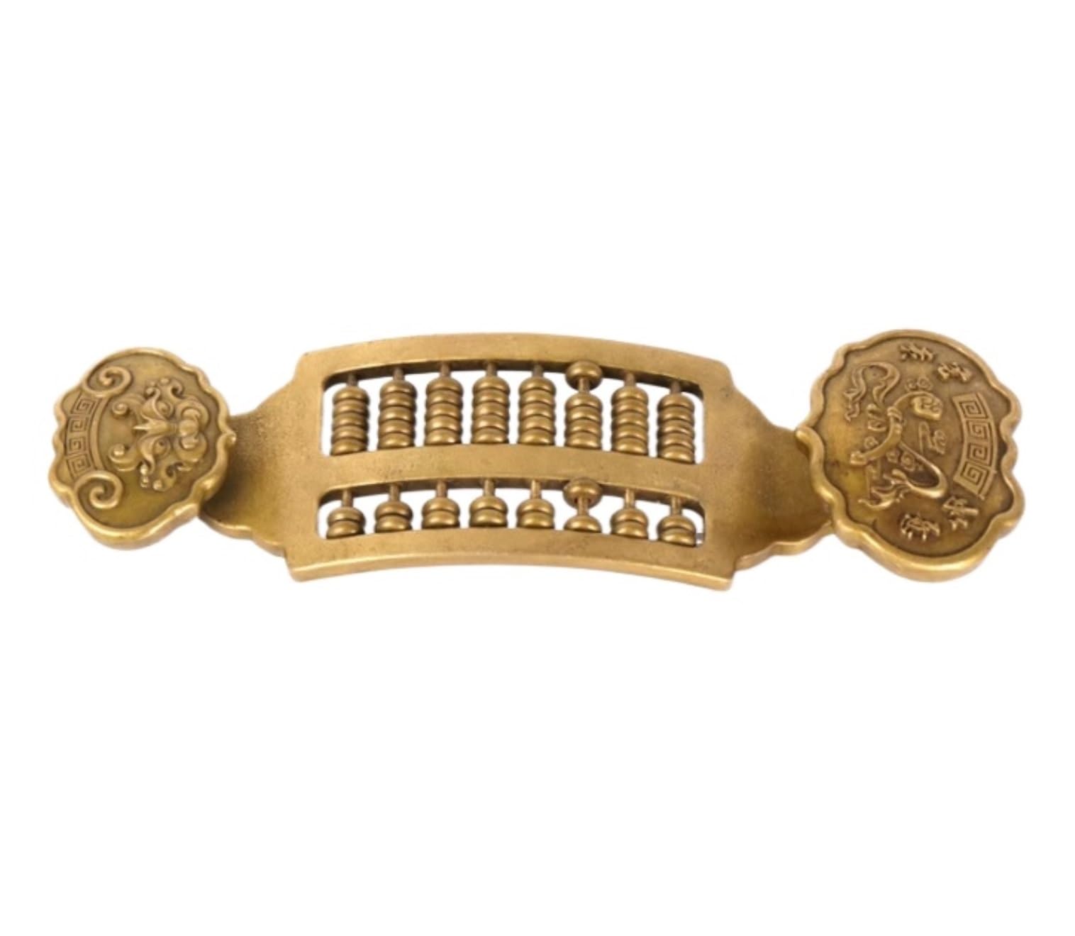 Liczydła Matematycznego 1 Szt. Starożytny Chiński Styl Abacus Ornament Mosiądz Statua Wystrój Domu Zabytkowa Figurka Abacus Dekoracja Pulpitu Narzędzie Do Nauki(18.5cm)