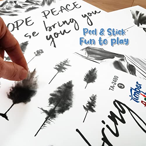 Timber Artbox Aesthetic Wall Stickers For Living Room – Mountain Wall Art & Tree Decals – Peace & Hope Inspirational Stickers – Motivating Quotes Wall Decor #TOP4